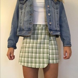 Plaid Green Mini Skirt